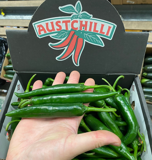 Chilli - Green chilli pepper - Green Cayenne - Mild (Australia)